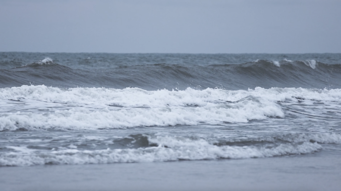 台风天海浪潮水升格慢镜头