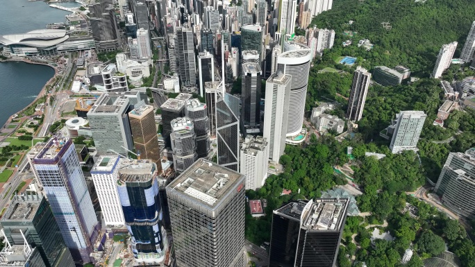 香港中银大厦航拍4k视频