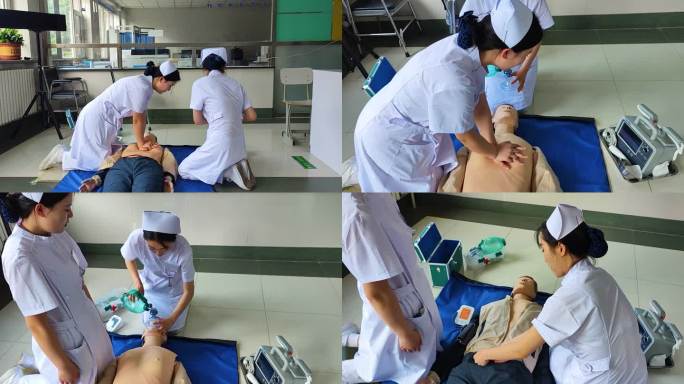 护士模拟急救伤员训练