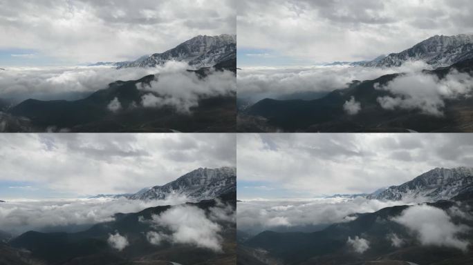 康定雅家埂垭口的雪山云海