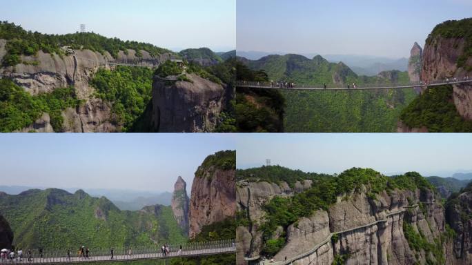 C浙江仙居栈桥4k航拍视频