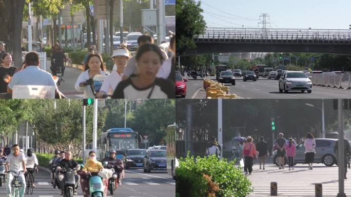 人文城市行人马路街景城市忙碌生活市井生活