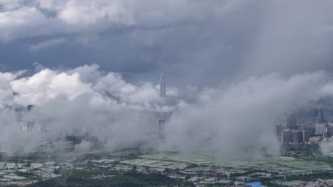 香港航拍深圳全景