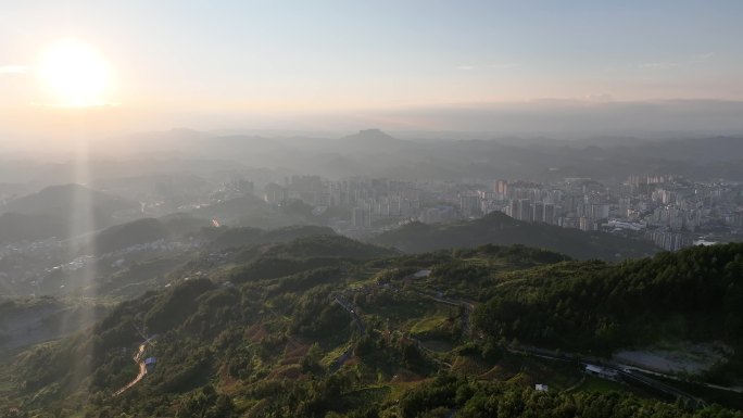 凯里市全景小高山日落