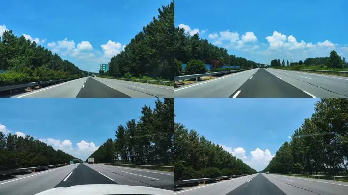 汽车高速公路行驶第一视角蓝天白云5
