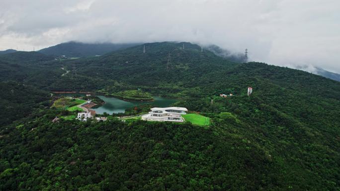 4K航拍深圳盐田云海驿站云海广场