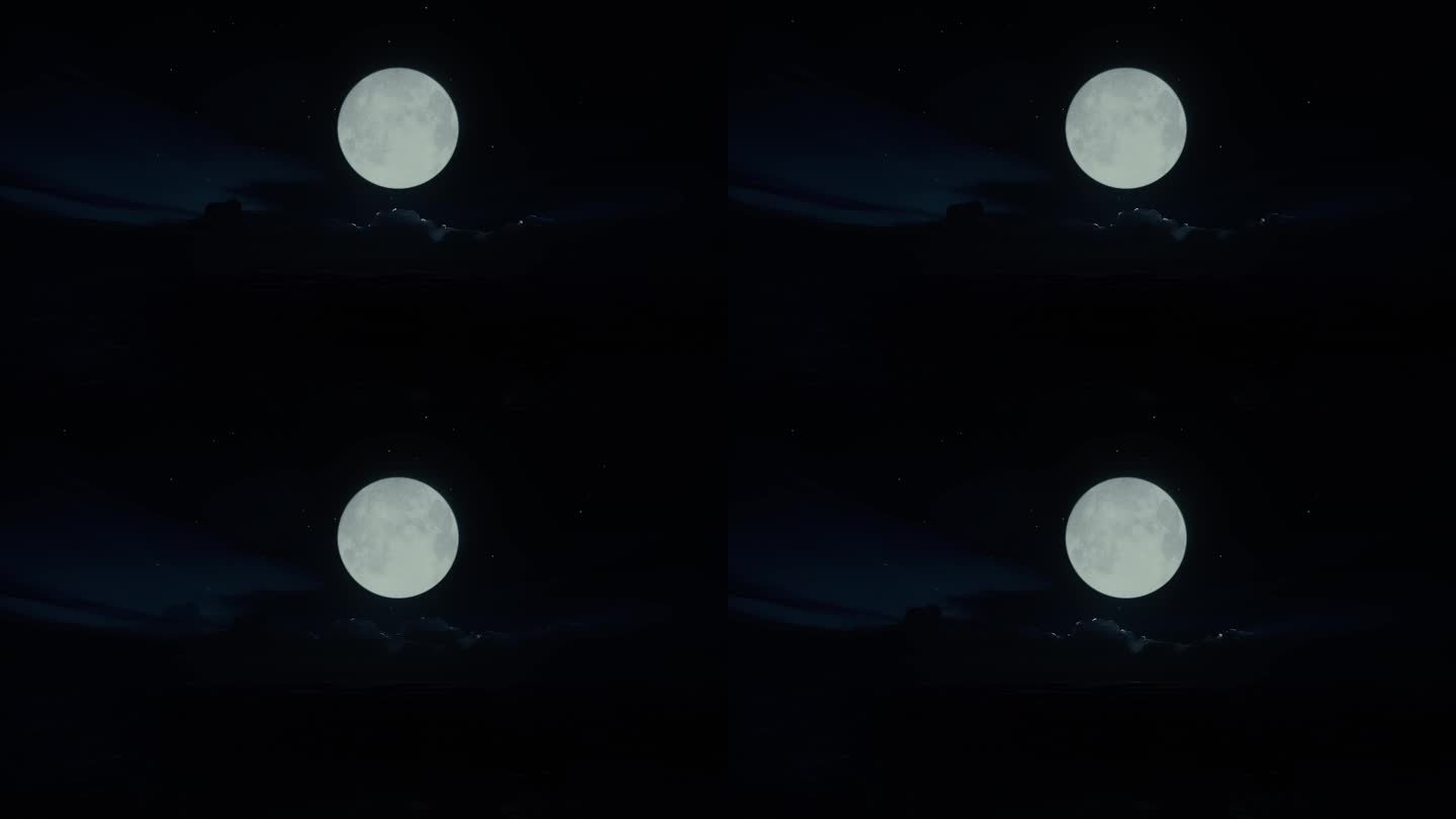 无缝循环月圆之夜明月月亮月光八月十五满月