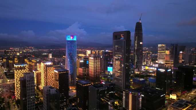 宁波东部新城夜景4K航拍视频素材