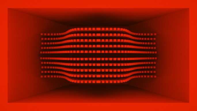【裸眼3D】大红方块矩阵立体设计概念空间