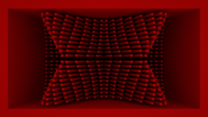 【裸眼3D】暗红方块矩阵立体凹凸空间墙体