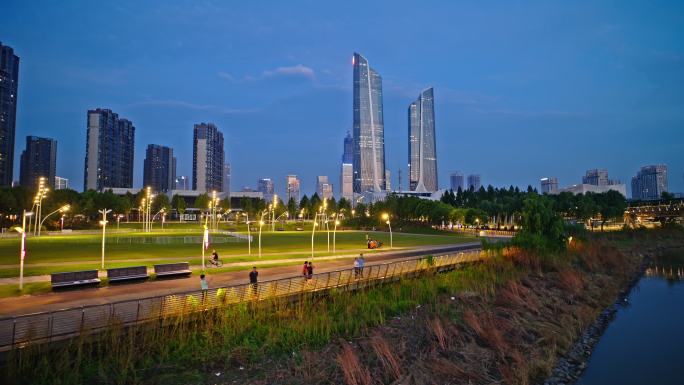 河西滨江公园 双子塔 南京眼 大剧院