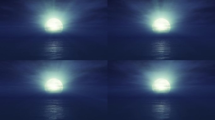 大海和满月光