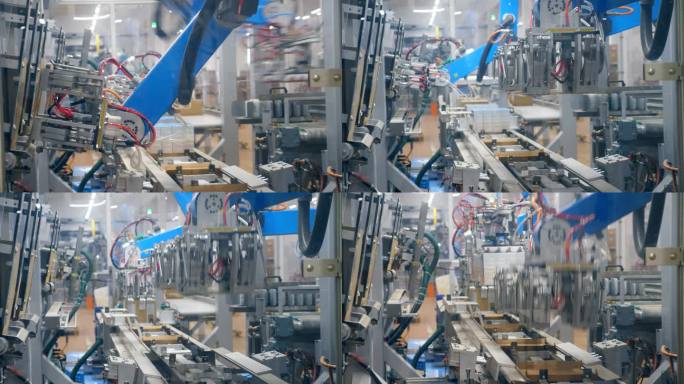 工厂综合体是制作和包装纸箱。现代机器人工厂设备.