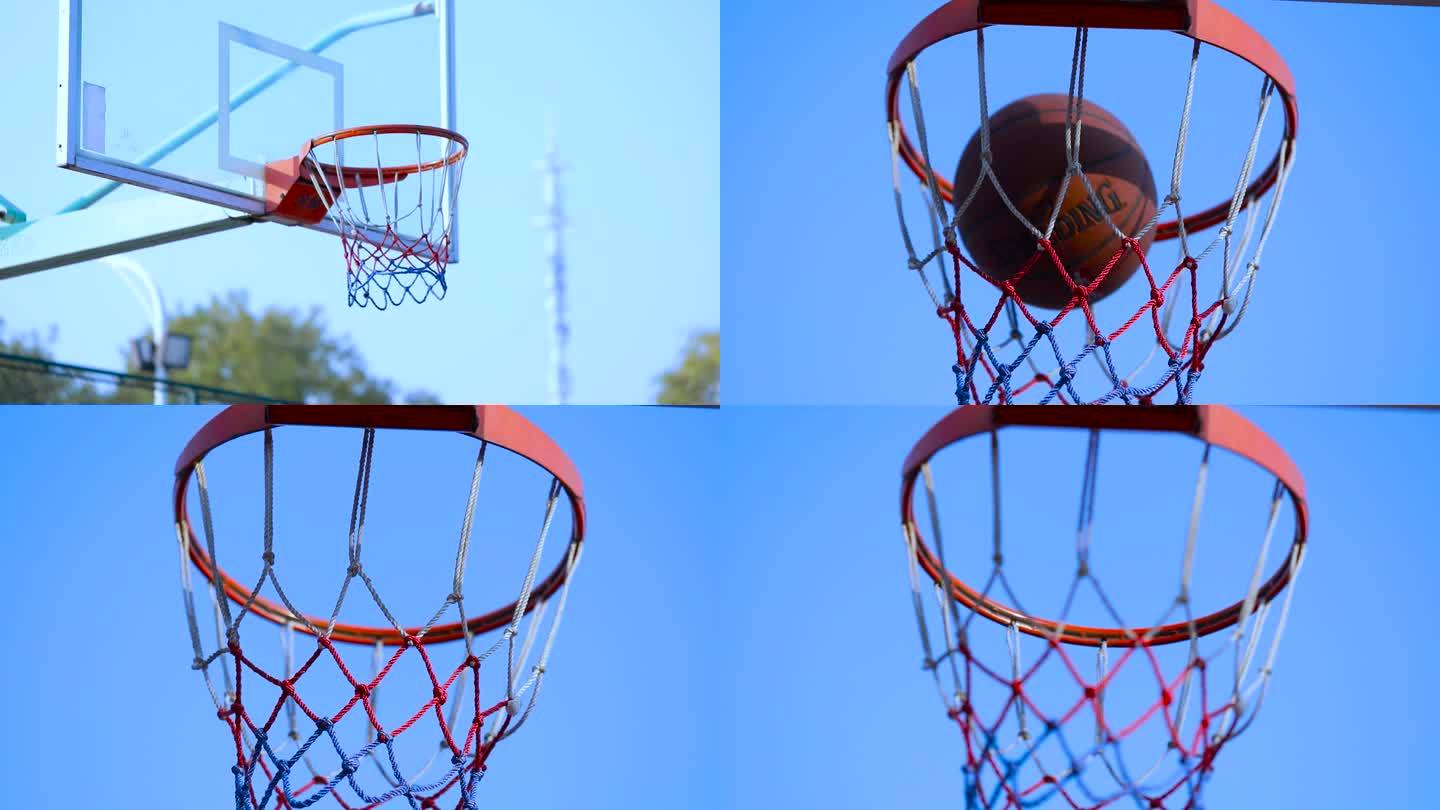 篮球、投篮、进球特写
