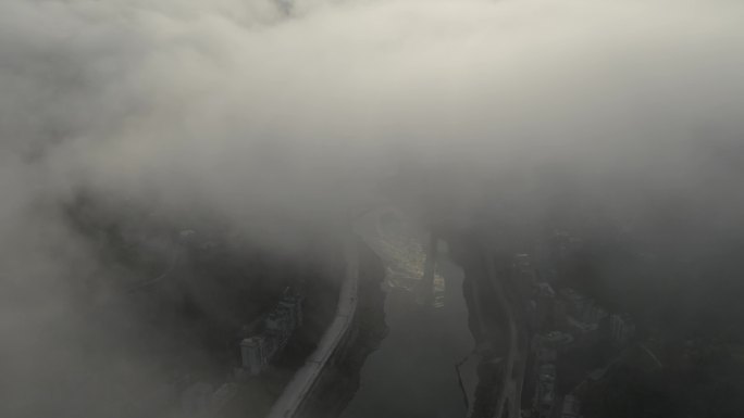 【4k】重庆武隆平流雾航拍素材