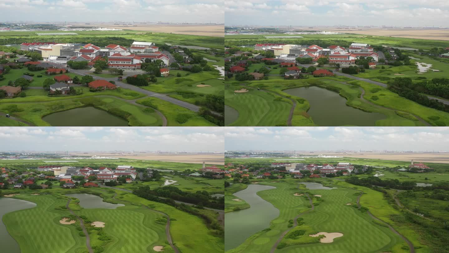 4K原视频-航拍上海林克司高尔夫俱乐部