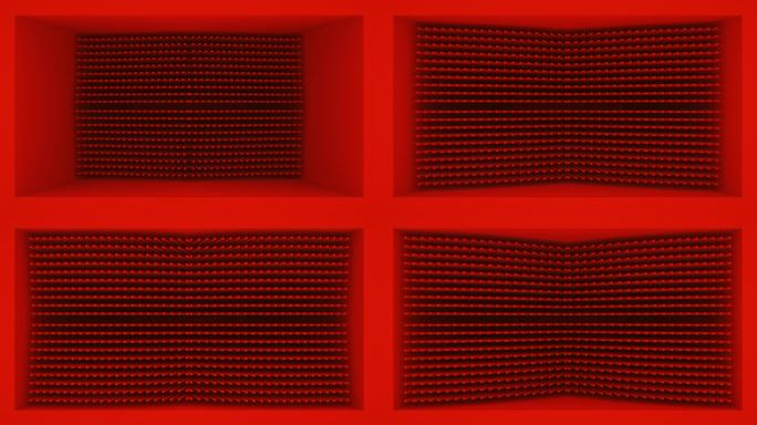 【裸眼3D】大红方块矩阵立体设计国潮空间