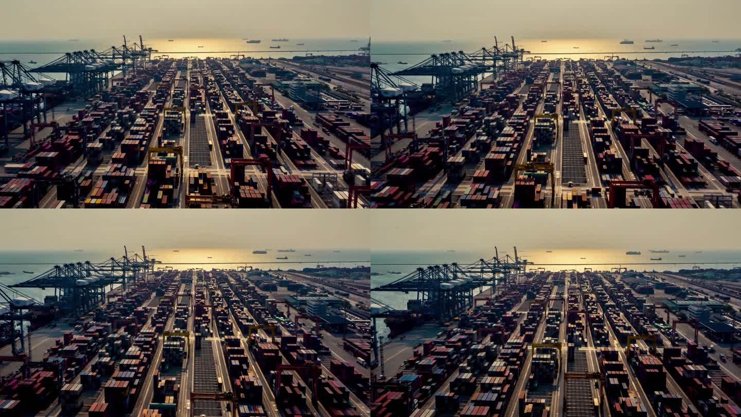 港口码头海运集装箱物流设施出口进口业务背景