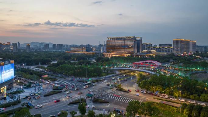 宁波北仑夜景4K航拍延时素材