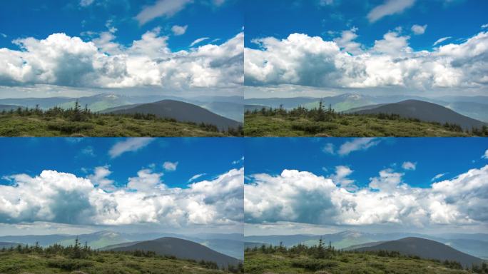 夏日的白云，在喀尔巴阡山里，逝去了