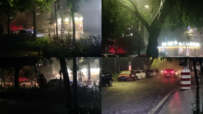 雨丝雨夜 下雨绿叶 雨丝大雨倾盆瓢泼大雨