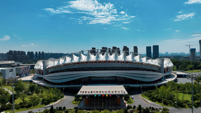 武汉体育中心航拍视频素材