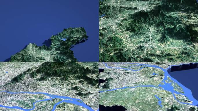 广州地图模型20k颜色高程水系贴图