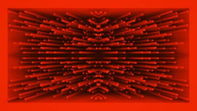 【裸眼3D】大红方块矩阵立体几何概念空间