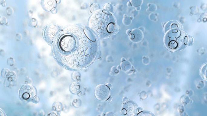 泡泡医学中的分子水背景概念宏观射精液滴能够无缝循环