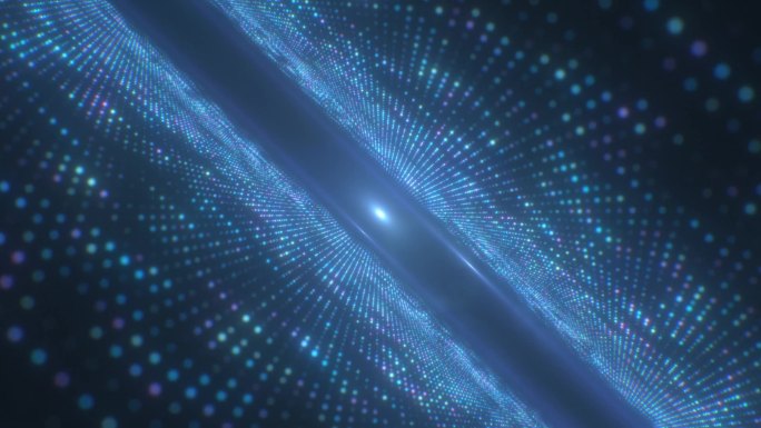 蓝色霓虹灯辉光抽象外层空间数据parparamples飞越-无缝VJ循环运动背景动画