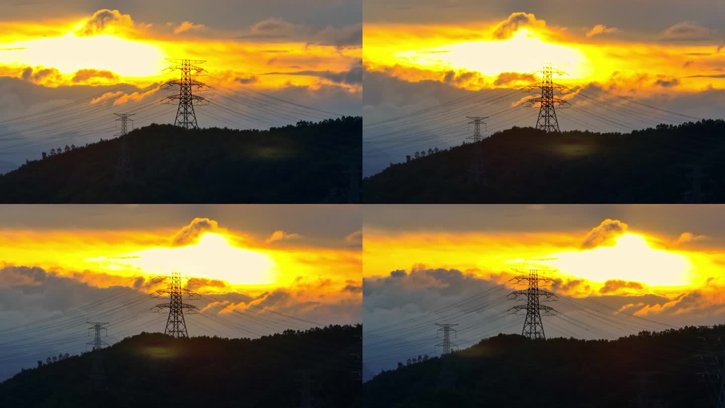 夕阳山顶电塔2