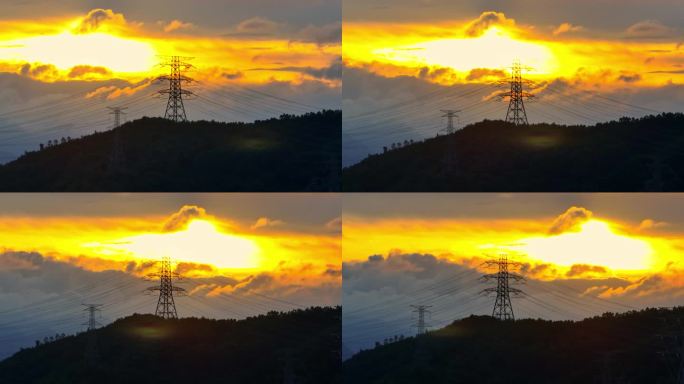 夕阳山顶电塔2