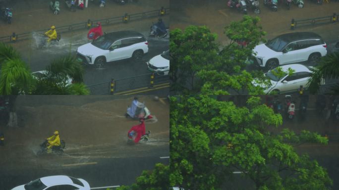 下雨天街景