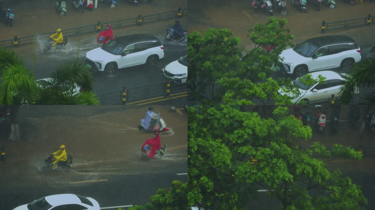 下雨天街景