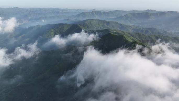 水墨山水画山区航拍