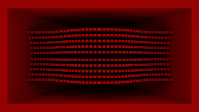 【裸眼3D】暗红方块矩阵排列凹凸起伏墙体