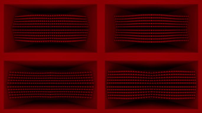 【裸眼3D】暗红方块矩阵排列凹凸起伏墙体