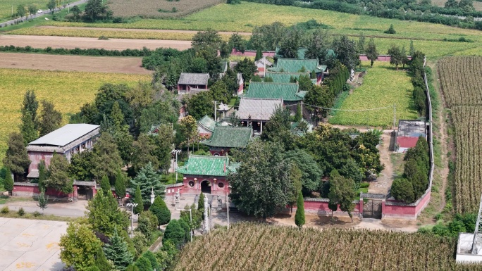 河南许昌建安区历史古迹风景名胜清真观航拍