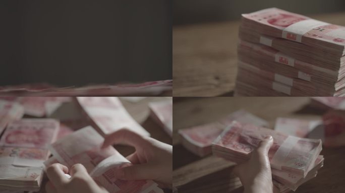 【4K实拍】数钱+人民币多角度实拍素材