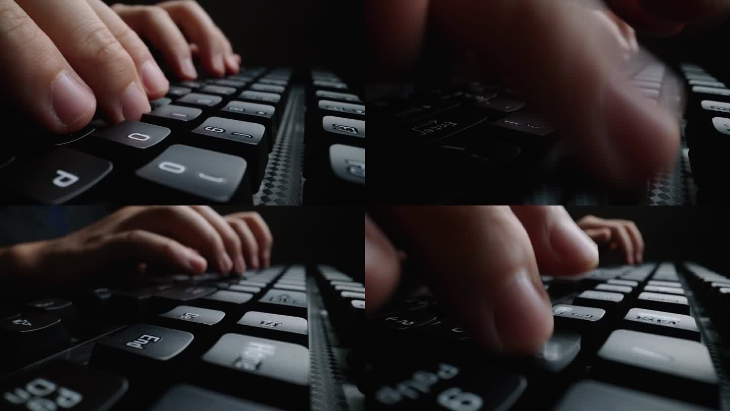 用手指在键盘上键入特写时间间隔。宏软聚焦娃娃弹