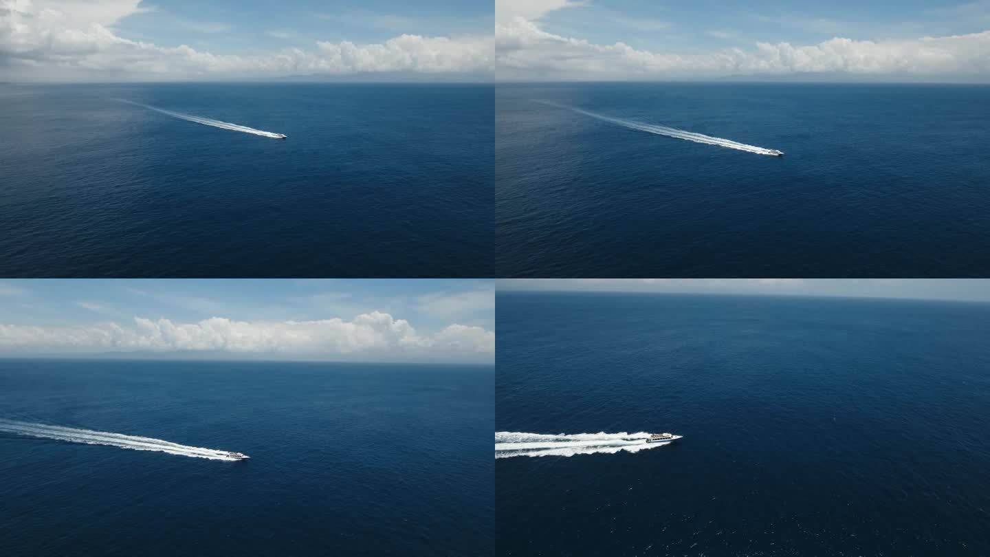 海上摩托艇，鸟瞰图。印度尼西亚，巴厘岛
