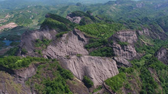 福建龙岩 冠豸山 竹安寨 美景 青山绿水