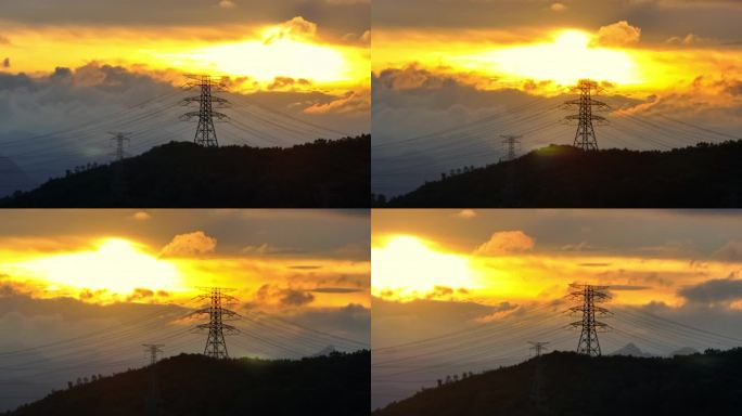夕阳山顶电塔3