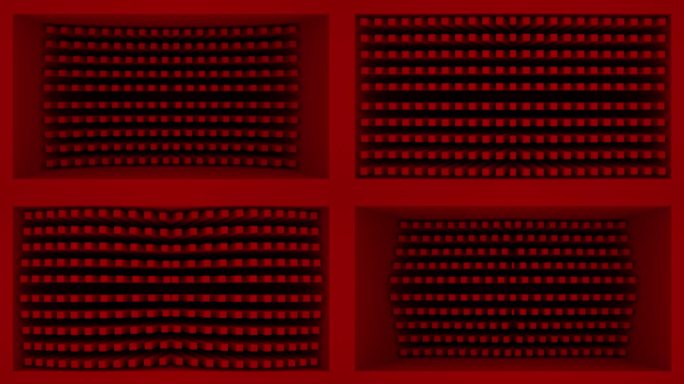 【裸眼3D】暗红方块矩阵立体凹凸起伏墙体