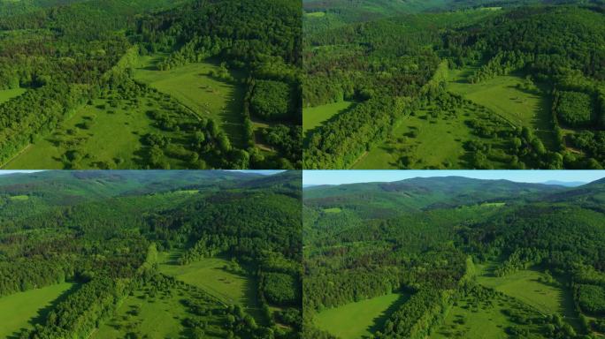 美丽的风景山脉兹罗提·斯托克·戈里·克拉霍布拉兹鸟瞰图波兰.高质量的镜头