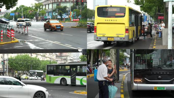 公交车 行驶的公交车上海公交车
