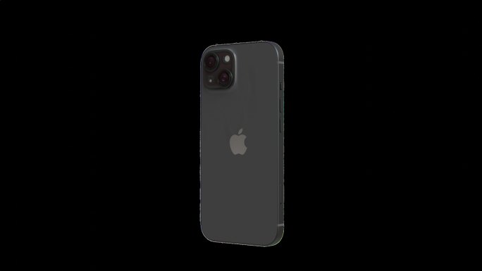 苹果iPhone 15黑色手机三维模型