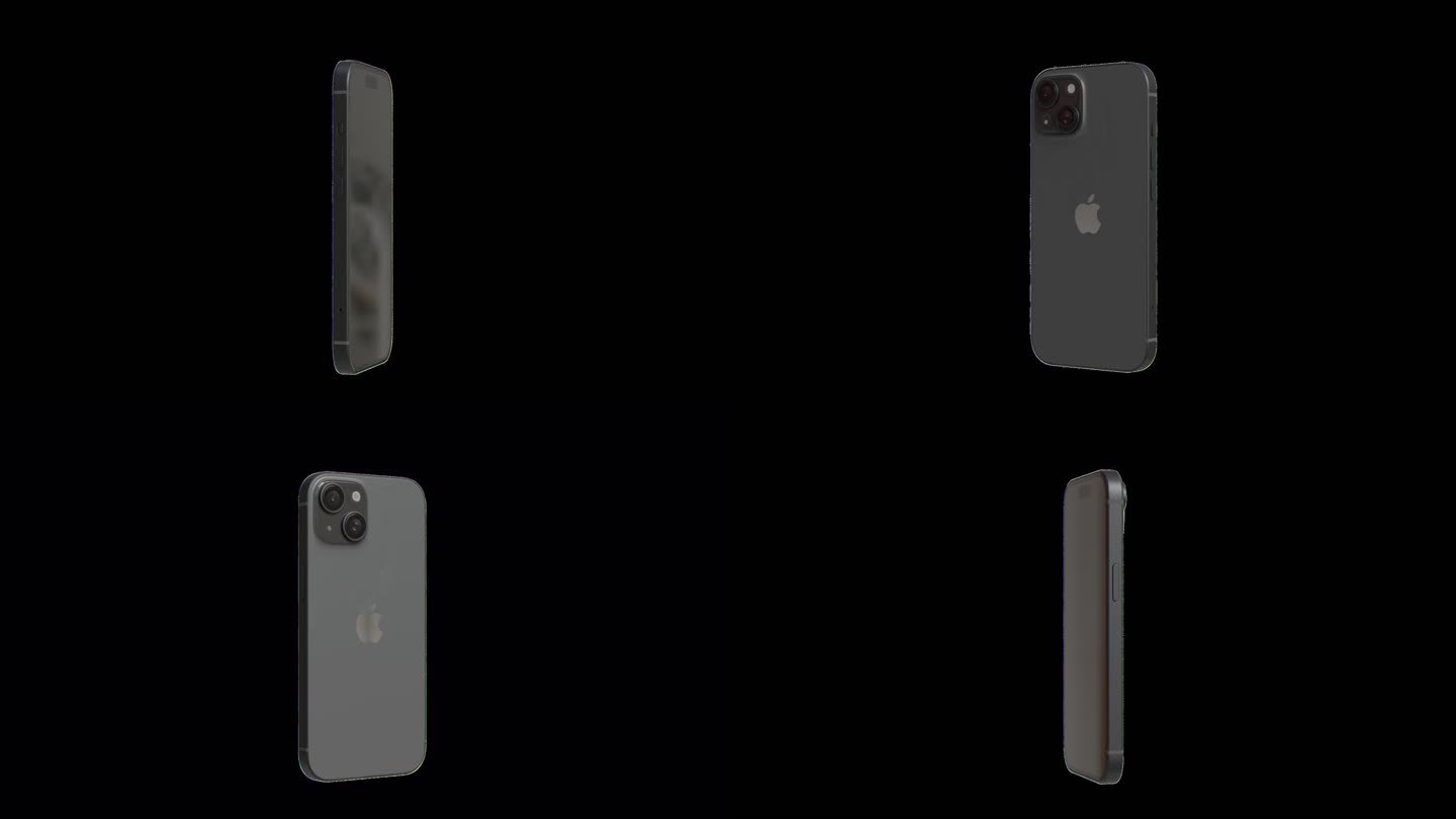 苹果iPhone 15黑色手机三维模型