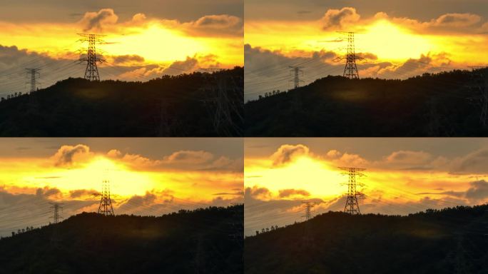 夕阳山顶电塔1