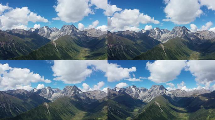 航拍夏季云南德钦境内的白马雪山